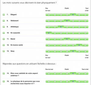 Test psychologique Elite rencontre échelle