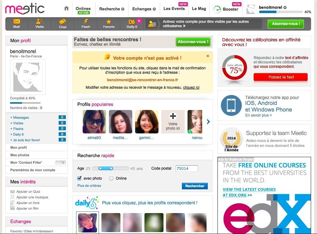 Site de rencontre meetic gratuit