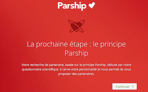 Explication donnée par Parship sur son questionnaire de matchmaking.