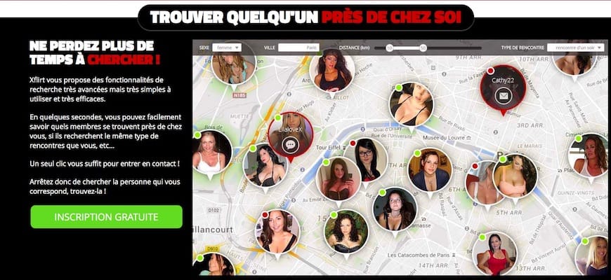 Xflirt : visualiser dans quelle région se trouvent les célibataires. Xflirt : visualiser dans quelle région se trouvent les célibataires.